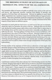 The breeding ecology of kittiwakes (Rissa tridactyla) on Skomer Island: the effects of the Sea Empress oil spill (PDF)