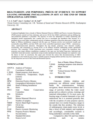 Rigs-to-reefs and porpoises: Précis of evidence to support leaving offshore installations in situ at the end of the operational lifetimes (PDF)
