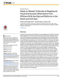 Meals on Wheels? A Decade of Megafaunal Visual and Acoustic Observations from Offshore Oil & Gas Rigs and Platforms in the North and Irish Seas (PDF)