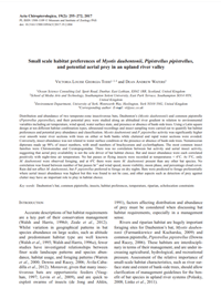 Small scale habitat preferences of Myotis daubentonii, Pipistrellus pipistrellus, and potential aerial prey in an upland river valley (PDF)