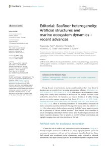 Editorial: Seafloor heterogeneity: Artificial structures and marine ecosystem dynamics – recent advances